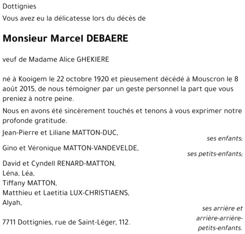 Marcel DEBAERE