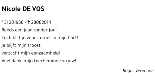 Nicole DE VOS