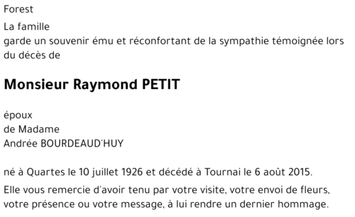 Raymond PETIT