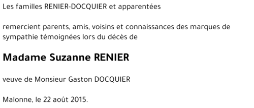 Suzanne RENIER