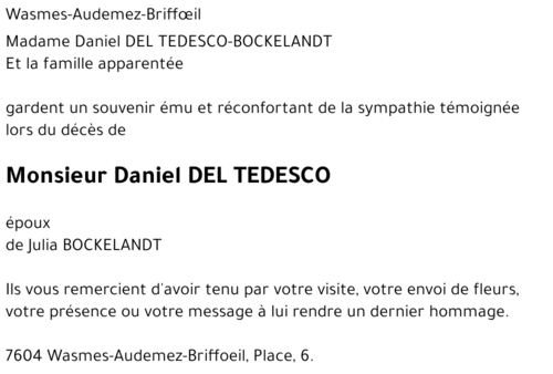 Daniel DEL TEDESCO