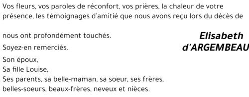 Elisabeth d'ARGEMBEAU