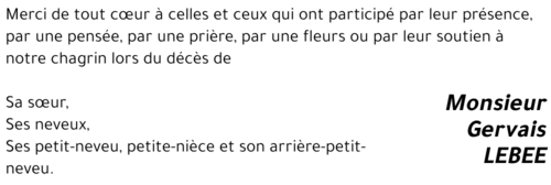 Gervais LEBEE 