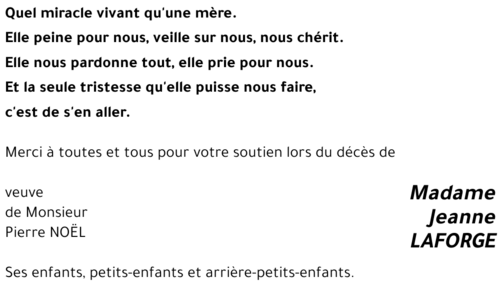 Jeanne LAFORGE