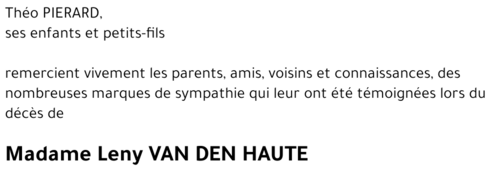 Leny VAN DEN HAUTE