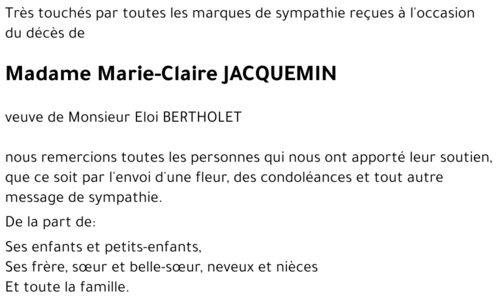 Marie-Claire JACQUEMIN