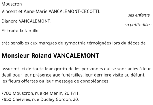 Roland VANCALEMONT