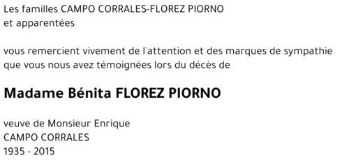 Bénita FLOREZ PIORNO