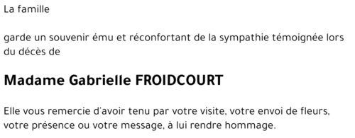 Gabrielle FROIDCOURT