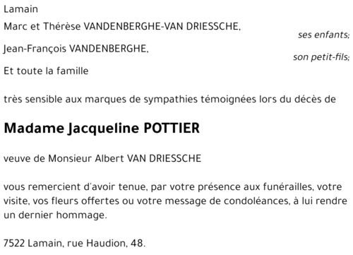 Jacqueline POTTIER