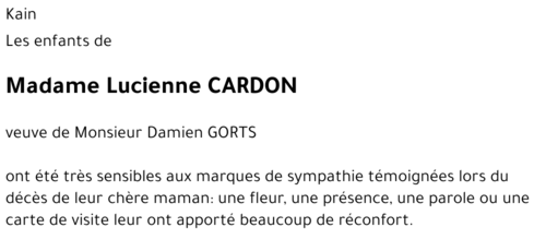 Lucienne CARDON