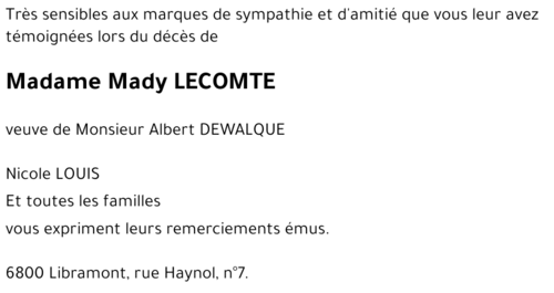 Madeleine LECOMTE