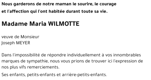 Maria MEYER-WILMOTTE