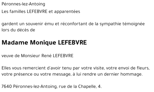 Monique LEFEBVRE