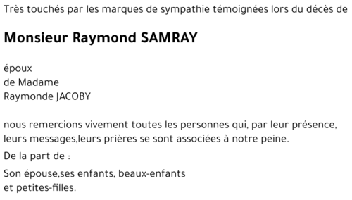 Raymond SAMRAY