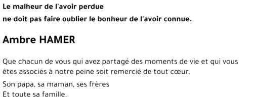 Ambre HAMER