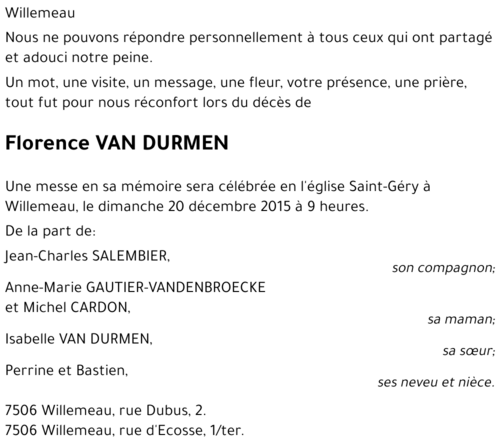 Florence VAN DURMEN