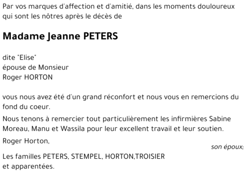 Jeanne PETERS