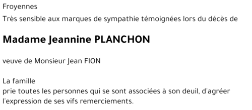 Jeannine PLANCHON