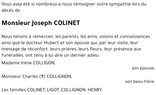 Joseph COLINET