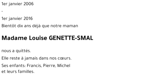 Louise GENETTE-SMAL