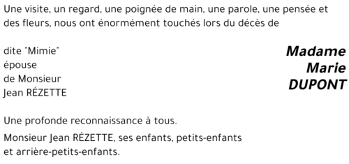 Marie DUPONT