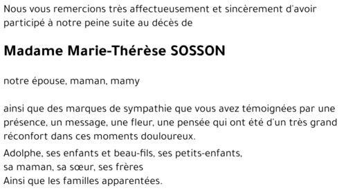 Marie-Thérèse SOSSON 