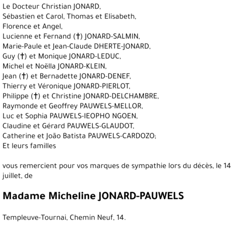 Micheline JONARD-PAUWELS