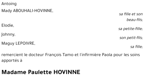 Paulette HOVINNE