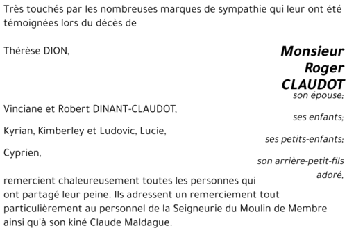 Roger CLAUDOT