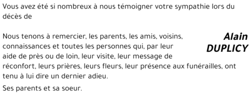 Alain DUPLICY