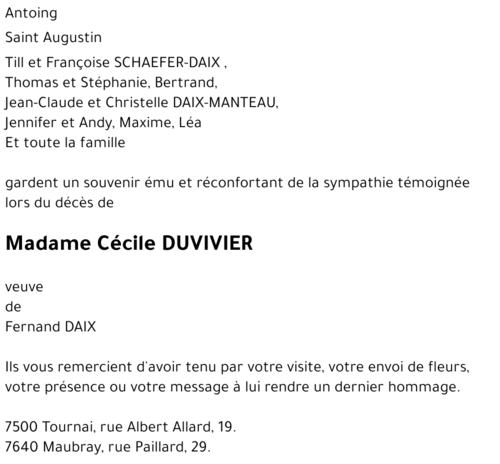 Cécile DUVIVIER