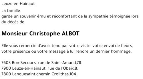 Christophe ALBOT