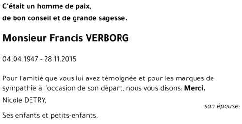 Francis VERBORG