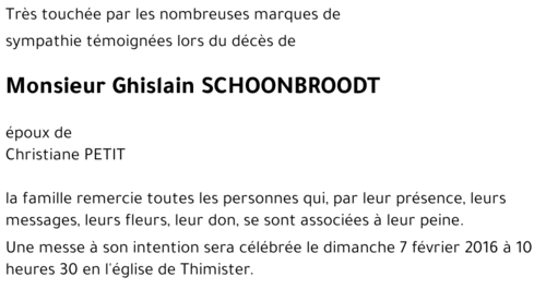 Ghislain SCHOONBROODT