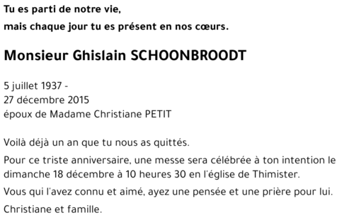 Ghislain SCHOONBROODT