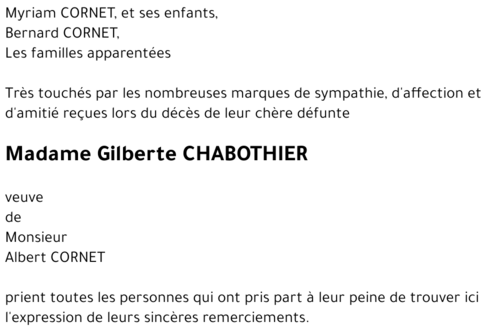 Gilberte CHABOTHIER