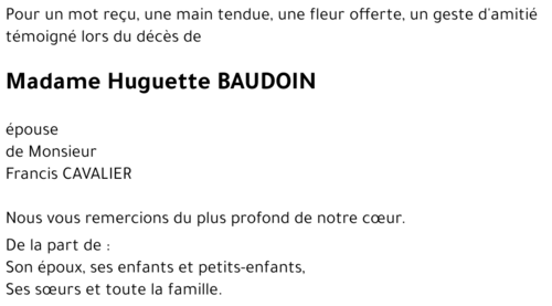 Huguette BAUDOIN