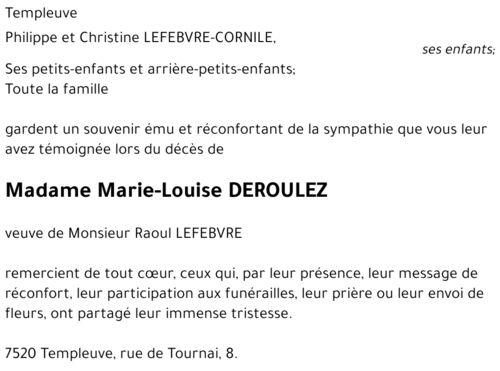 Marie-Louise DEROULEZ