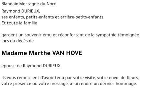 Marthe VAN HOVE