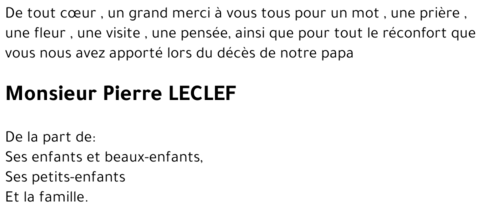 Pierre LECLEF