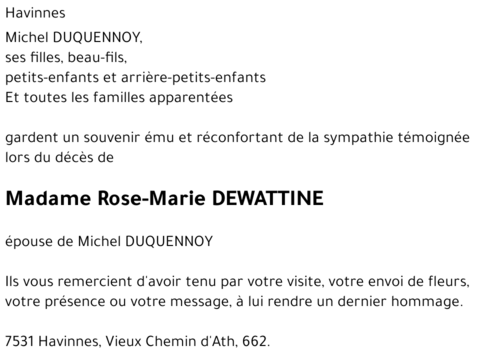 Rose-Marie DEWATTINE