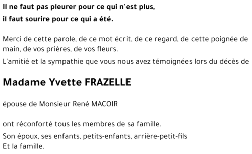 Yvette FRAZELLE