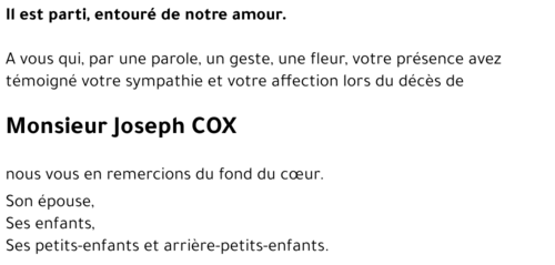 Joseph COX