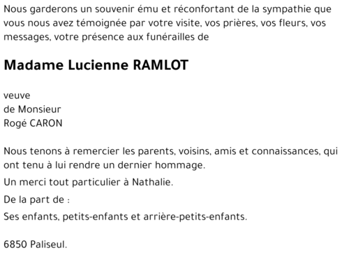 Lucienne RAMLOT