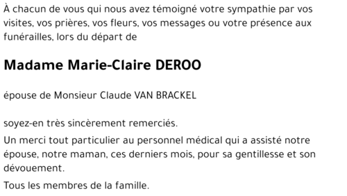 Marie-Claire DEROO 
