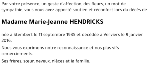 Marie-Jeanne HENDRICKS