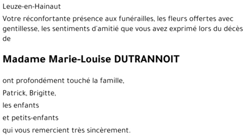 Marie-Louise Dutrannoit