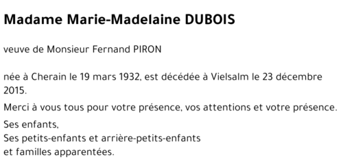 Marie-Madelaine Dubois