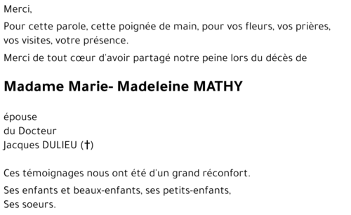 Marie-Madeleine MATHY